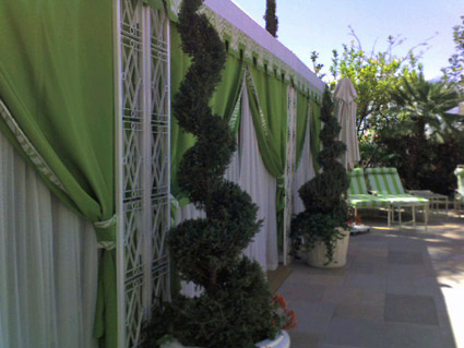 sneak peak at the new cabanas at the Four Seasons Beverly Hills - pool reopening soon!