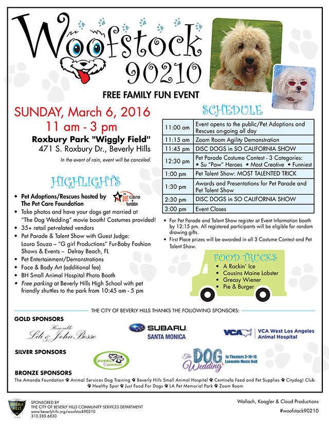 Join Louis XIV of Beverly Hills and BeverlyHillsMom at Woofstock 90210 2016!